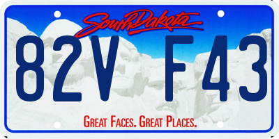SD license plate 82VF43