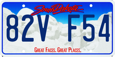 SD license plate 82VF54