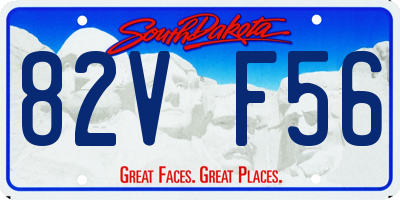 SD license plate 82VF56