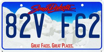 SD license plate 82VF62