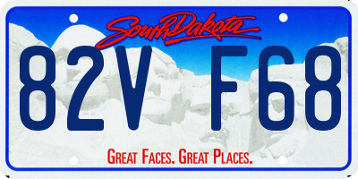 SD license plate 82VF68