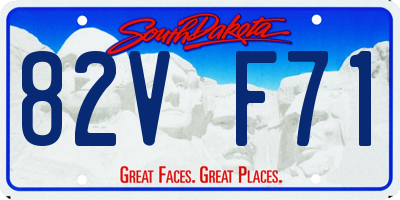 SD license plate 82VF71