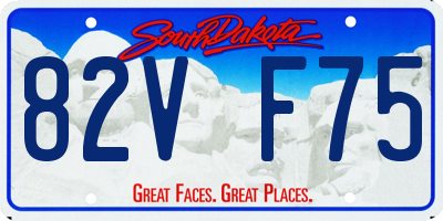 SD license plate 82VF75