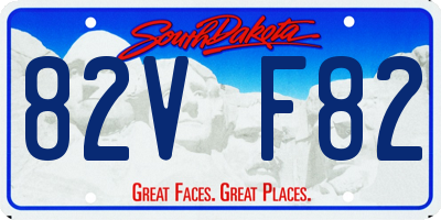 SD license plate 82VF82