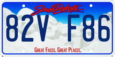 SD license plate 82VF86