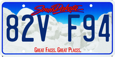 SD license plate 82VF94
