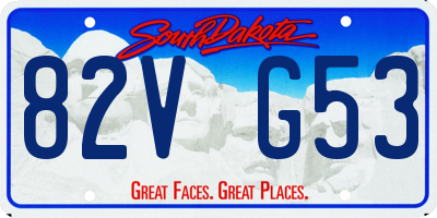 SD license plate 82VG53