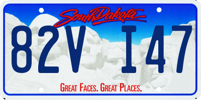 SD license plate 82VI47