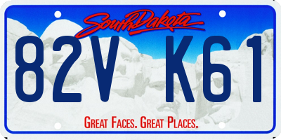 SD license plate 82VK61