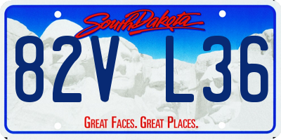 SD license plate 82VL36