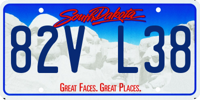 SD license plate 82VL38