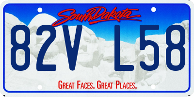 SD license plate 82VL58