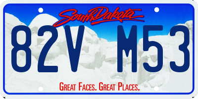 SD license plate 82VM53