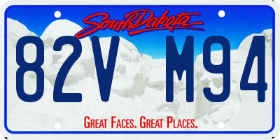 SD license plate 82VM94