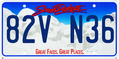 SD license plate 82VN36