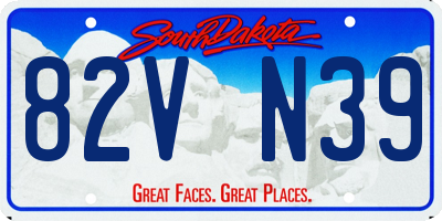 SD license plate 82VN39