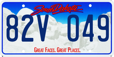 SD license plate 82VO49