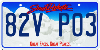 SD license plate 82VP03