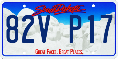SD license plate 82VP17