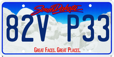 SD license plate 82VP33