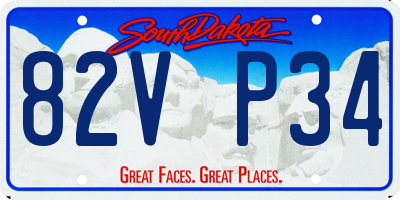 SD license plate 82VP34