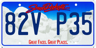 SD license plate 82VP35