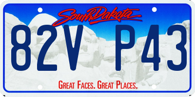 SD license plate 82VP43