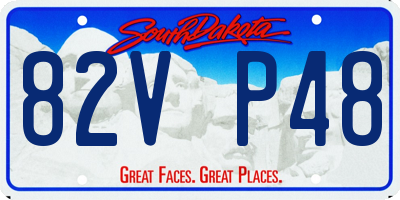 SD license plate 82VP48