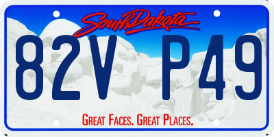 SD license plate 82VP49