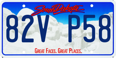 SD license plate 82VP58