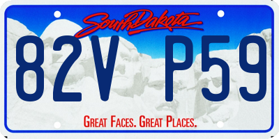 SD license plate 82VP59