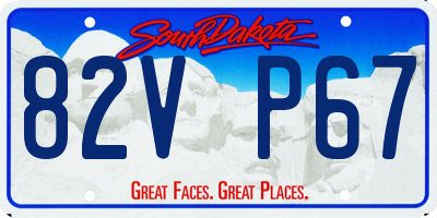 SD license plate 82VP67