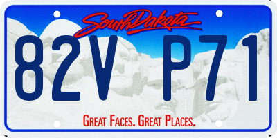 SD license plate 82VP71
