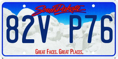 SD license plate 82VP76