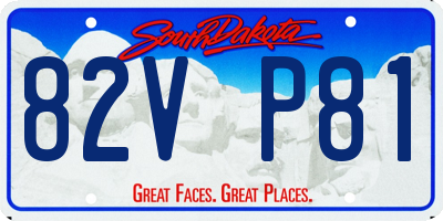 SD license plate 82VP81
