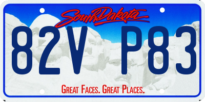 SD license plate 82VP83