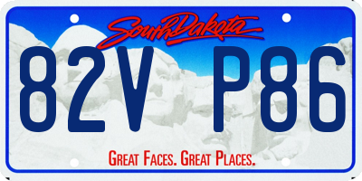 SD license plate 82VP86