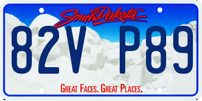 SD license plate 82VP89