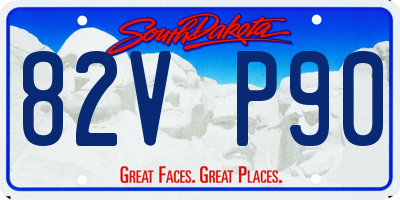SD license plate 82VP90