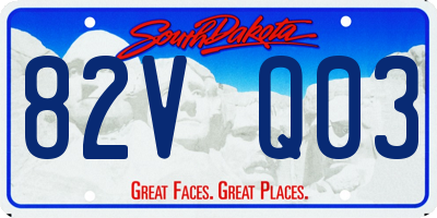 SD license plate 82VQ03