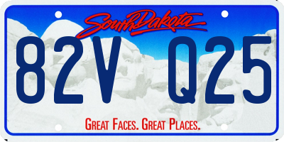 SD license plate 82VQ25