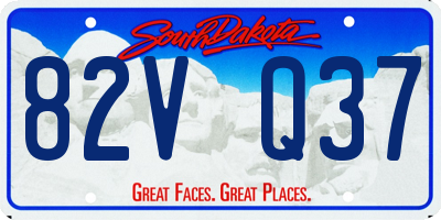 SD license plate 82VQ37
