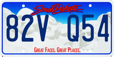 SD license plate 82VQ54