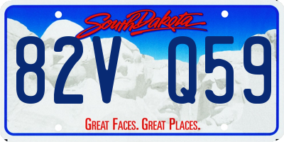 SD license plate 82VQ59