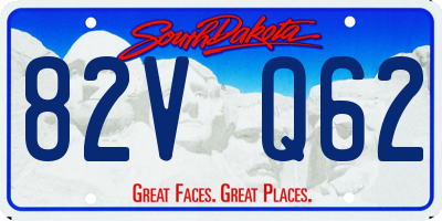 SD license plate 82VQ62