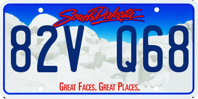 SD license plate 82VQ68