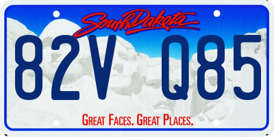 SD license plate 82VQ85