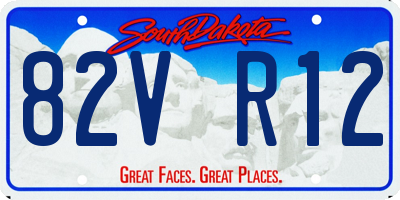 SD license plate 82VR12