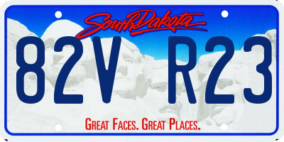 SD license plate 82VR23