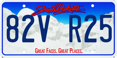 SD license plate 82VR25